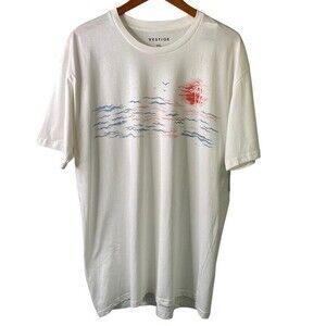 Vestige Palm Trees Ocean Sunset Short Sleeve Crew Neck T-Shirt Coastal Beach